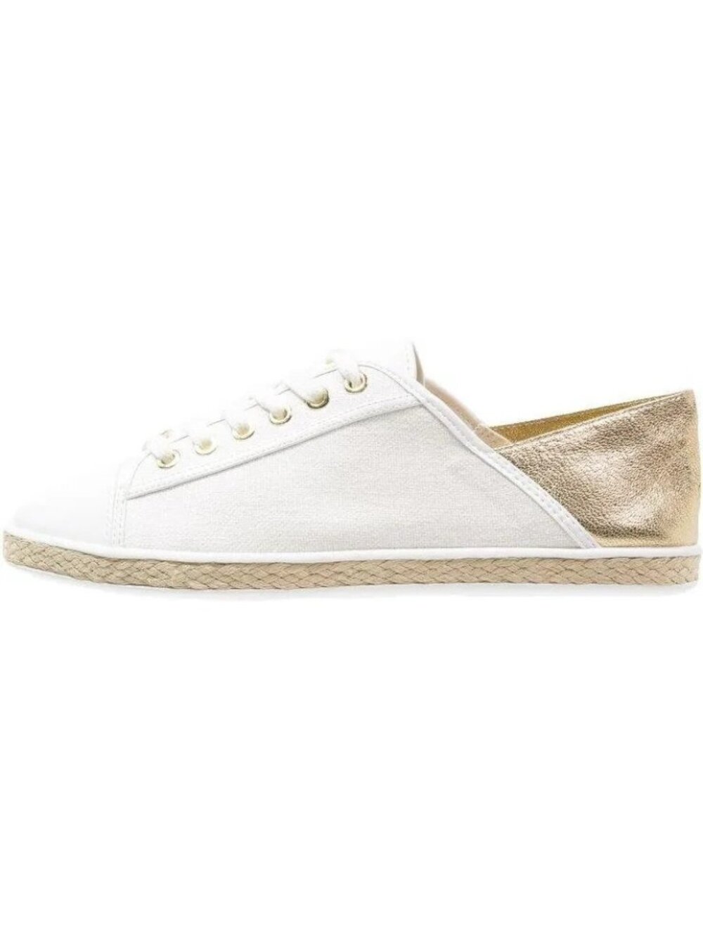 Michael Kors Woman's Kristy Slide Canvas Pale Gold Sneaker Shoe Size 9M 9 NEW